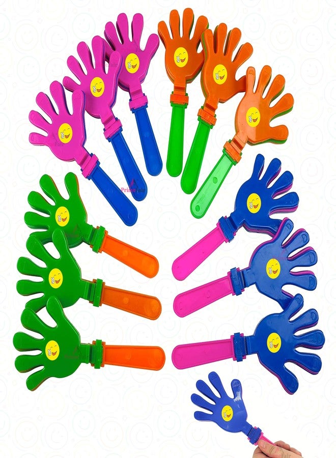 PRIMEFAIR Hand Clappers, Plastic Noise Makers, Party Favours in Mixed Colours Noisemakers Favors Concert Party Cheering Props Hands Clapping Toy (PACK OF 12) - Image 1